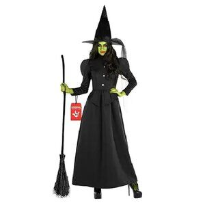 Womens Morph Costumes WICKED Witch Dress Gown Halloween Costume Size Med XL NWT